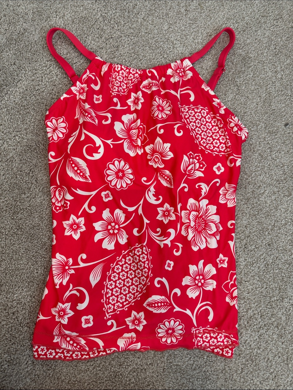 24th & Ocean Ornate Underwire High Neck Over The Shoulder Tankini Top Pink NWT